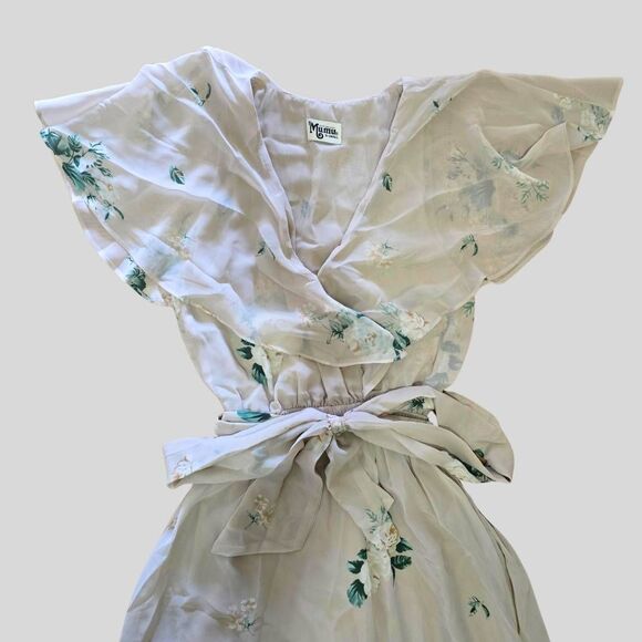 Show Me Your Mumu Audrey Maxi Dress Women's Size XS Tan Floral Boho Wedding Gown - Picture 5 of 14